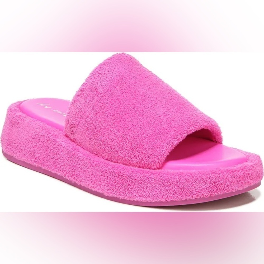 NWOT Circus by Sam Edelman Latasha Pink Terry Wedge Slide Sandals 7